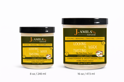 Jamila Natural Award-Winning– Xtra Tight Hold Twisting ‘N Locking Wax (8oz / 240ml)