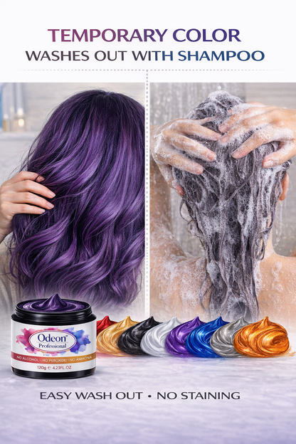 Odeon Professional Black Hair Color Wax, Temporary Hair Dye for Women &amp; Men (4.23oz)