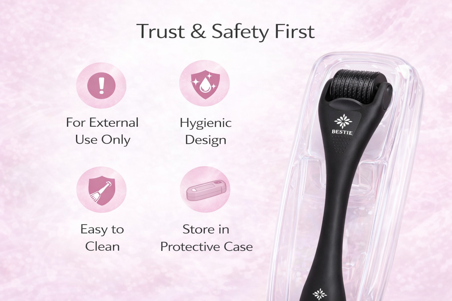 BESTIE Beauty Derma Roller for Edges &amp; Hairline – Supports Fuller-Looking Edges, At-Home Edge Care Tool
