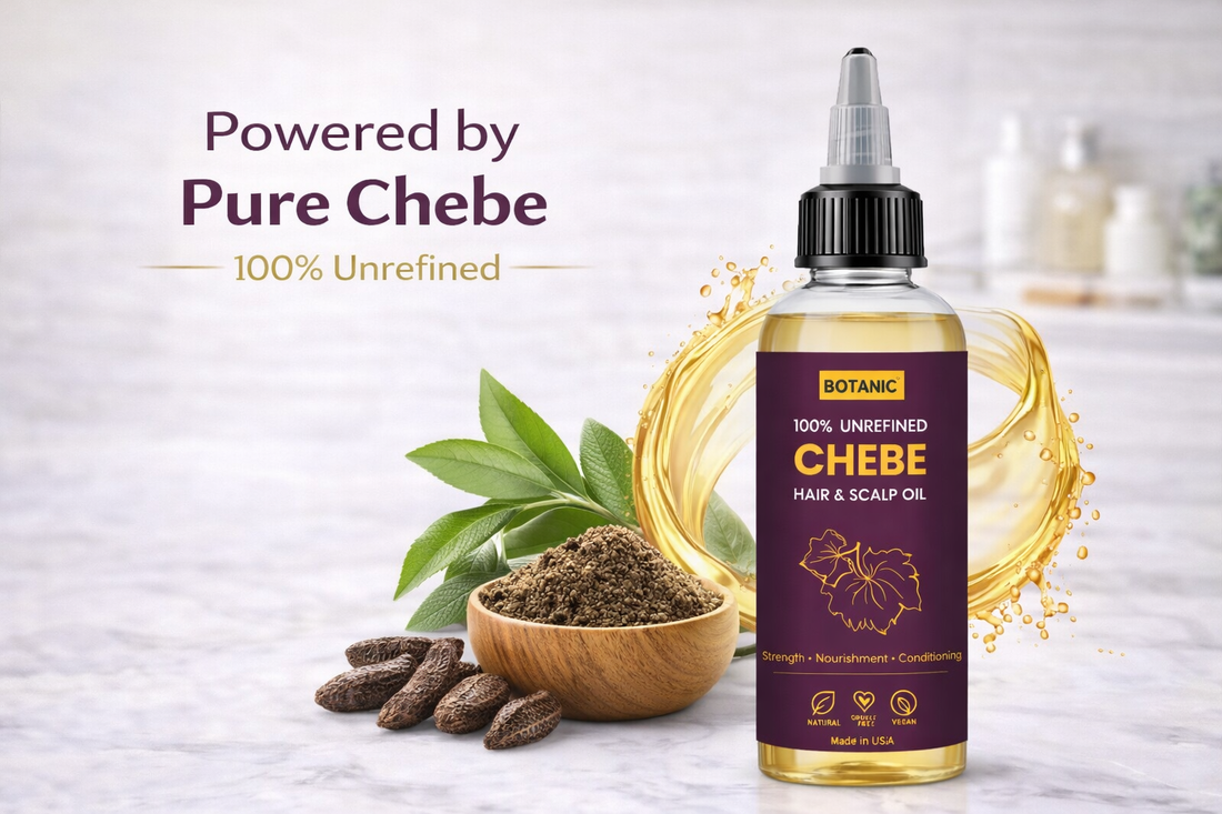 100% Unrefined Chebe Hair &amp; Scalp Oil – Strength, Nourishment &amp; Moisture Retention | Vegan, Cruelty-Free 4 fl oz (118 mL)