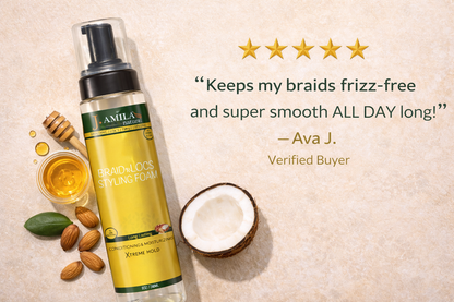 J. AMILA® Braid ’N Locs Styling Foam – Extreme Hold, Long-Lasting Shine (8oz)
