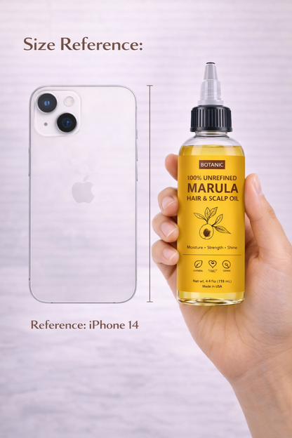 100% Unrefined Marula Hair &amp; Scalp Oil – Moisture, Strength &amp; Shine | Vegan, Cruelty-Free 4 fl oz (118 mL)