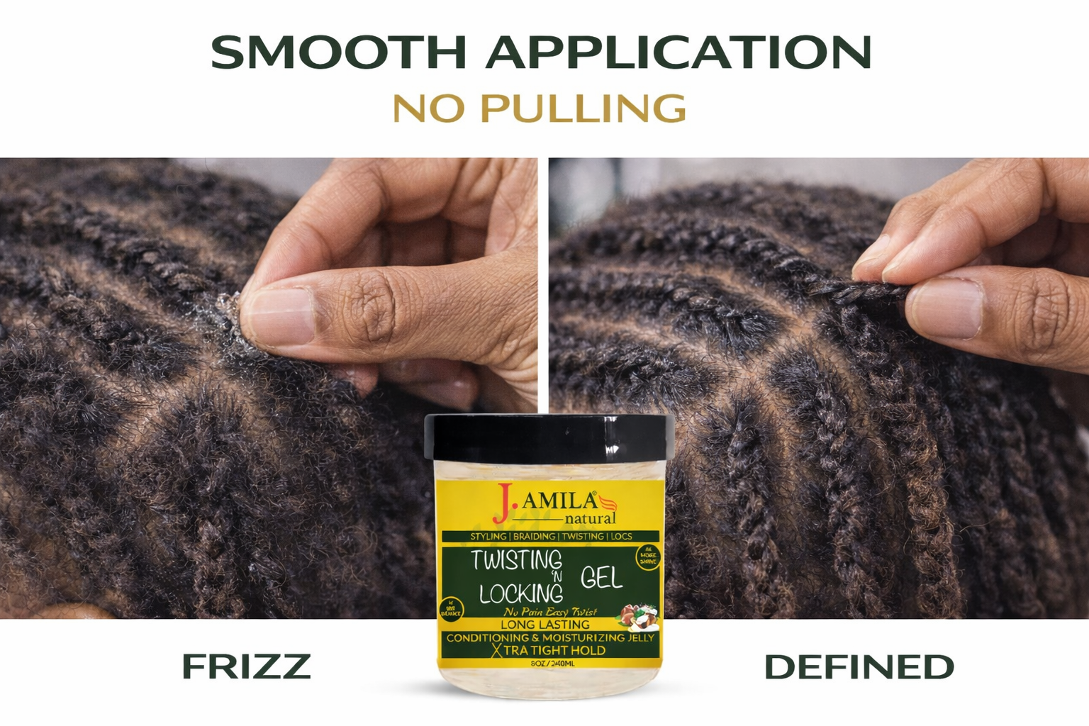 Jamila Natural Award-Winning– Xtra Hold Twisting ‘N Locking Gel (8oz / 240ml)