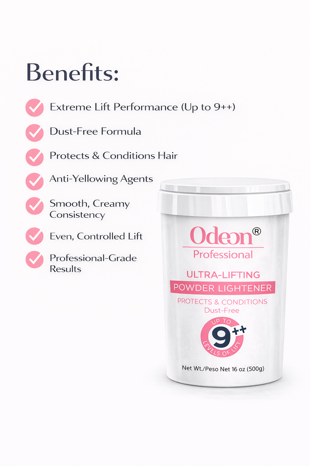Odeon Professional Ultra-Lifting Powder Hair Lightener Up To 9++ Level 16oz