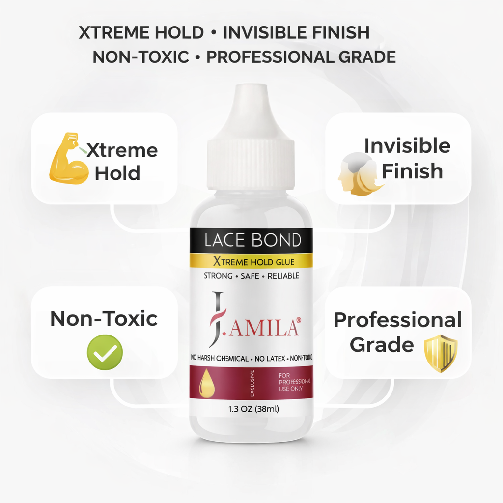 J.AMILA® Lace Bond Xtreme Hold Glue | Invisible, Non-Toxic Wig Adhesive – 1.3 oz (38 ml)