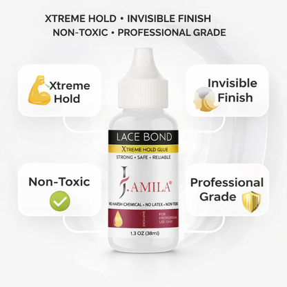 J.AMILA® Lace Bond Xtreme Hold Glue | Invisible, Non-Toxic Wig Adhesive – 1.3 oz (38 ml)