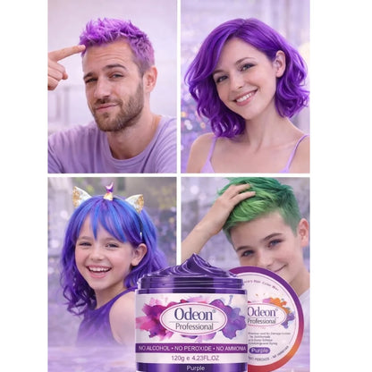 Odeon Professional Purple Hair Color Wax, Temporary Hair Dye for Women &amp; Men (4.23oz)