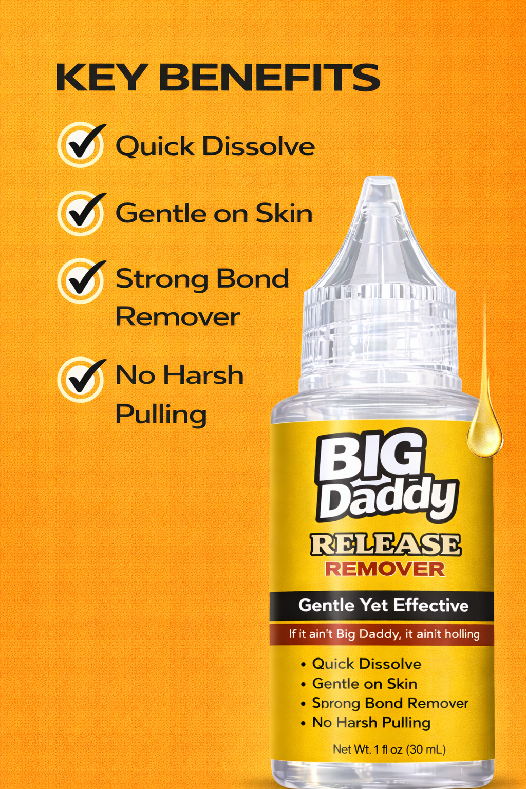 Big Daddy™ Lace Glue Release Remover Gentle Yet Effective Lace Adhesive Remover (1 fl oz / 30 mL)