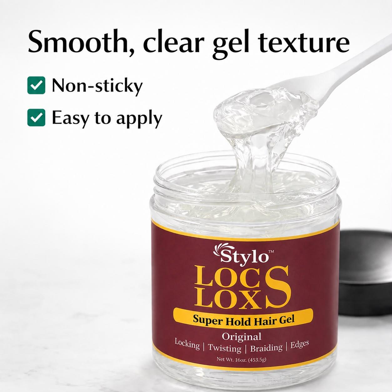 Stylo™ Locs Loxs Super Hold Hair Gel Locking, Twisting, Braiding &amp; Edges 16oz