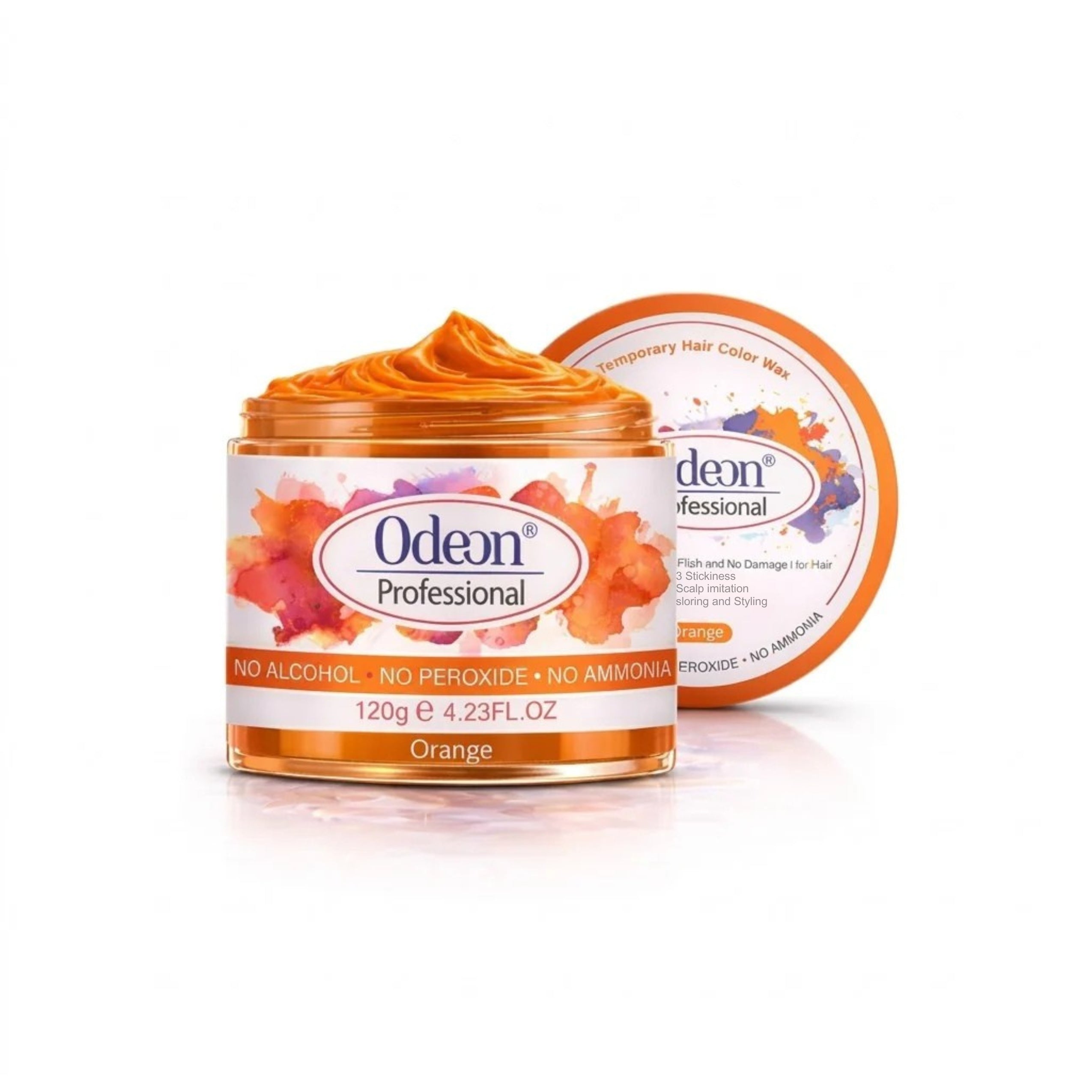 Odeon Professional Orange Hair Color Wax, Temporary Hair Dye for Women &amp; Men (4.23oz)
