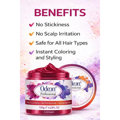 Odeon Professional CRIMSON Hair Color Wax, Temporary Hair Dye for Men &amp; Women  (4.23oz)