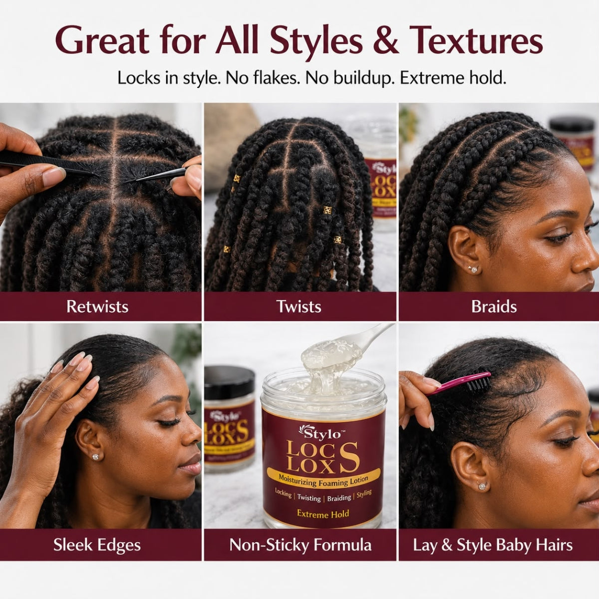 STYLO™ Locs Loxs Super Hold Hair Gel With Free Comb 16 Fl Oz – UB