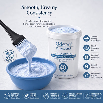 Odeon Professional Ultra-Lifting Powder Lightener Up to 9 Levels 16oz -500g