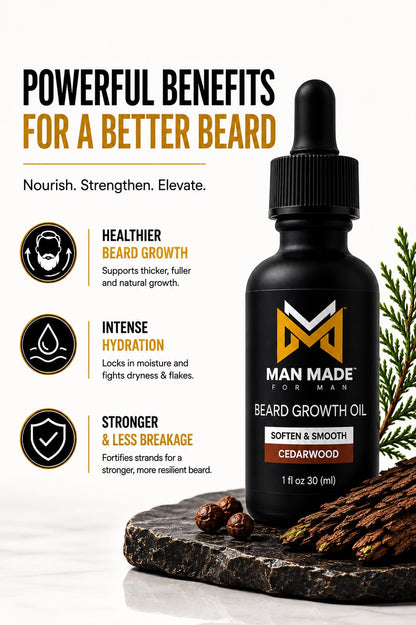 Man Made Cedarwood Beard Growth Oil | Soften, Condition &amp; Nourish