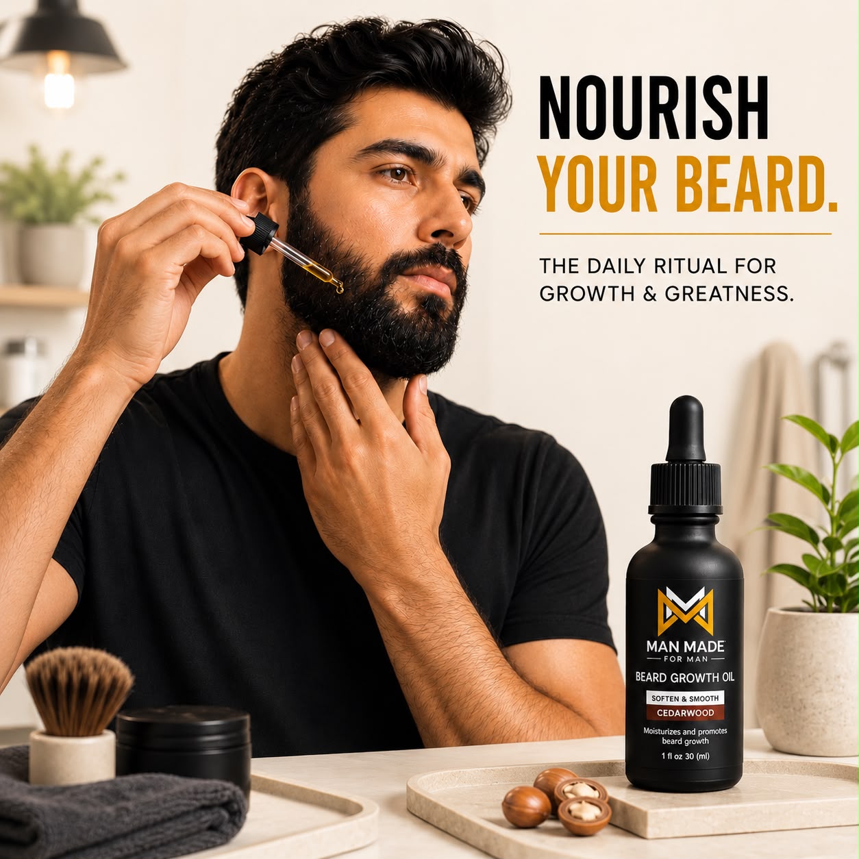 Man Made Cedarwood Beard Growth Oil | Soften, Condition &amp; Nourish