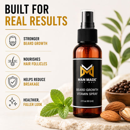 Man Made Beard Growth Vitamin Spray | Fuller &amp; Healthier Beard Growth