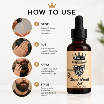 Beard Game Beard Growth Oil | Fuller, Softer &amp; Healthier Beard