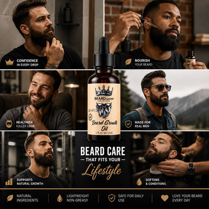 Beard Game Beard Growth Oil | Fuller, Softer &amp; Healthier Beard