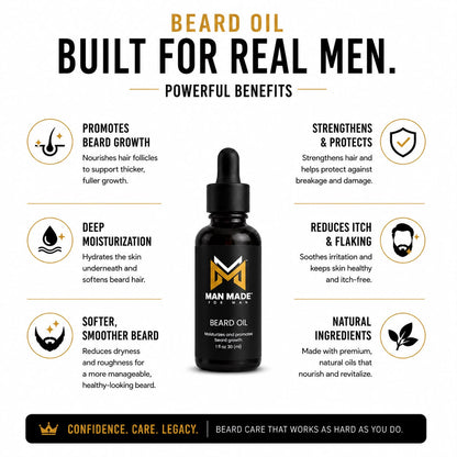 Man Made Beard Oil | Premium Beard Conditioning &amp; Grooming Oil