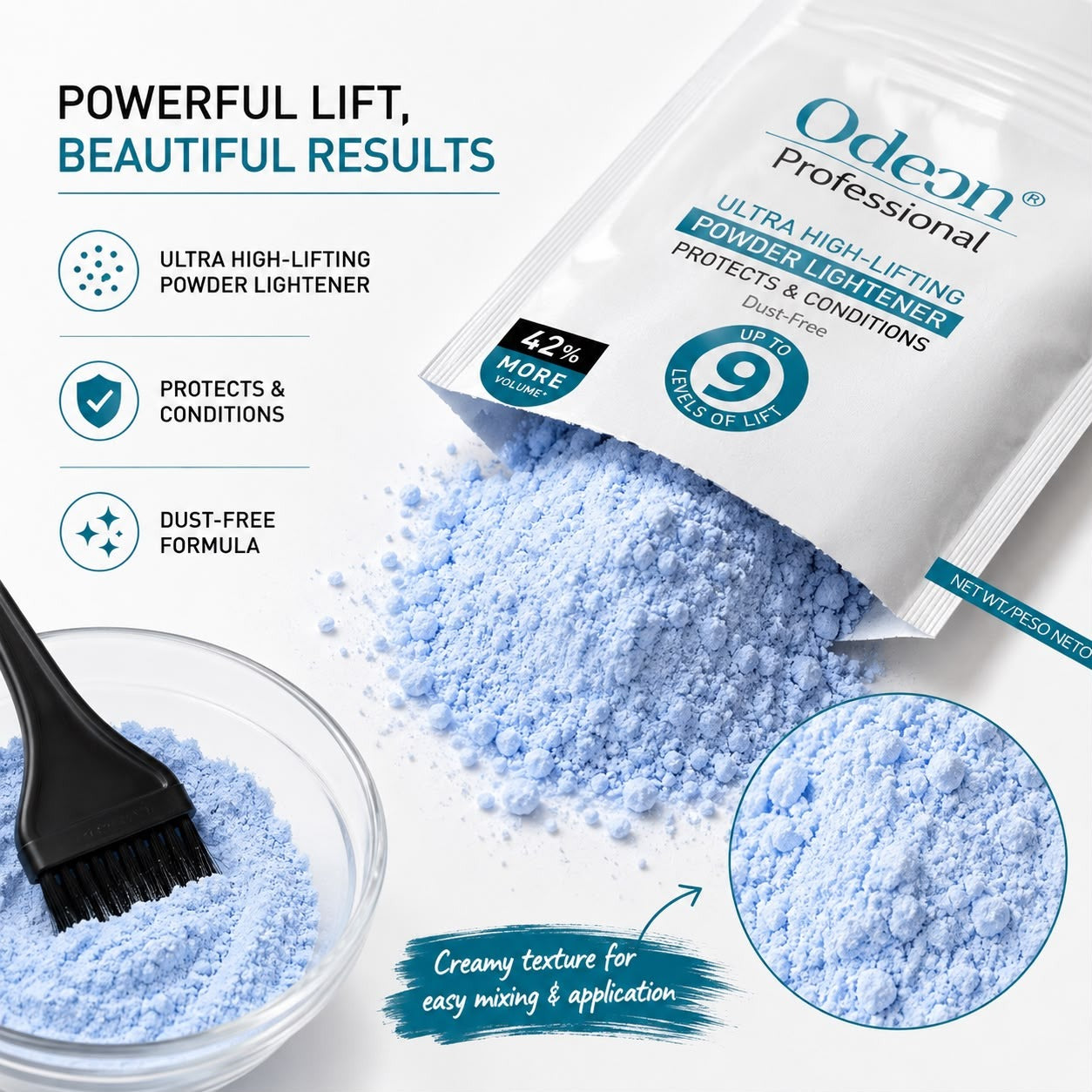 Odeon Professional Ultra High-Lifting Powder Lightener Trial Size | Up to 9 Levels of Lift