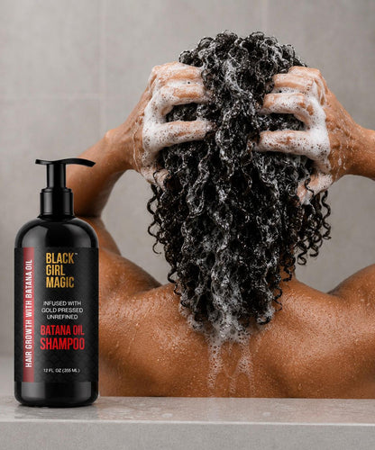 Black Girl Magic infused with gold pressed unrefined Batana hair oil shampoo, 12 Oz