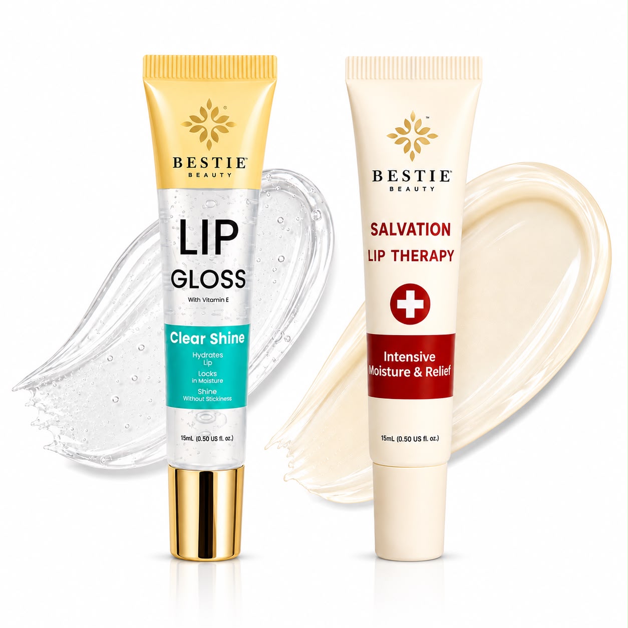 Bestie Beauty Clear Shine Lip Gloss &amp; Salvation Lip Therapy Duo