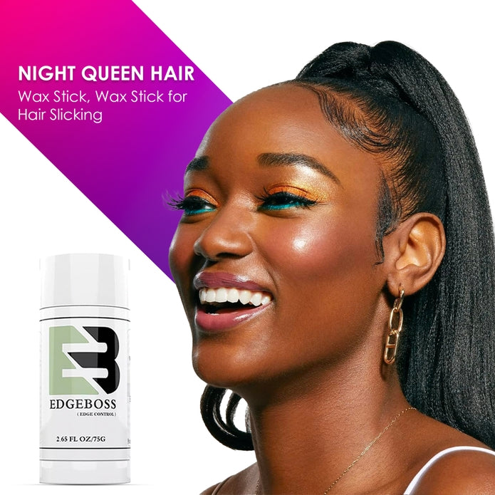 EDGEBOSS Hair Wax Stick Hair Wigs Edge Control Slick Wax Stick Non Greasy Styling Wax for Fly Away Edge Frizz Hair Night Queen