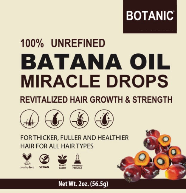 Botanic Hair Care 100% Unrefined Batana Oil for Hair Growth &amp; Scalp Treatment, 2 oz / 60 ml