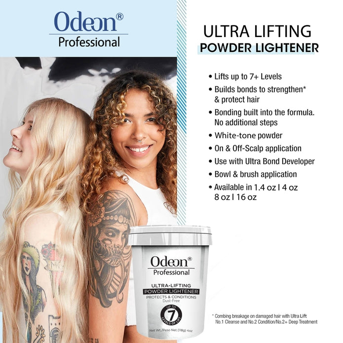 Odeon Professional Ultra-Lifting Powder Hair Lightener up to 7 Levels (4oz)
