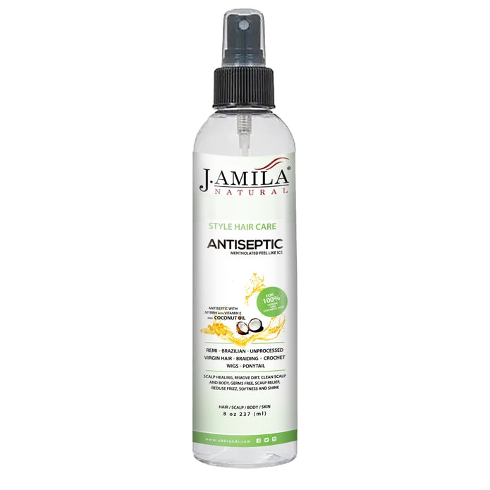 J. AMILA NATURAL Hair Care Antiseptic Frizz Control &amp; Shine With Vitmin E &amp; Coconut Oil (8oz)