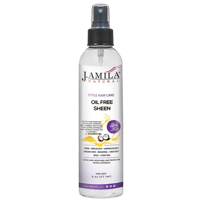 J. AMILA NATURAL Hair Care Styling Oil Free Sheen wirh Vitamin E &amp; Coconut Oil 8 oz 237ml