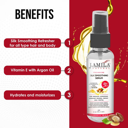 J. AMILA Natural Silk Smoothing Serum Argan Oil (2oz)