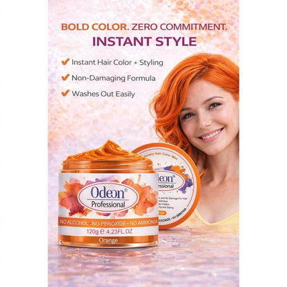 Odeon Professional Orange Hair Color Wax, Temporary Hair Dye for Women &amp; Men (4.23oz)