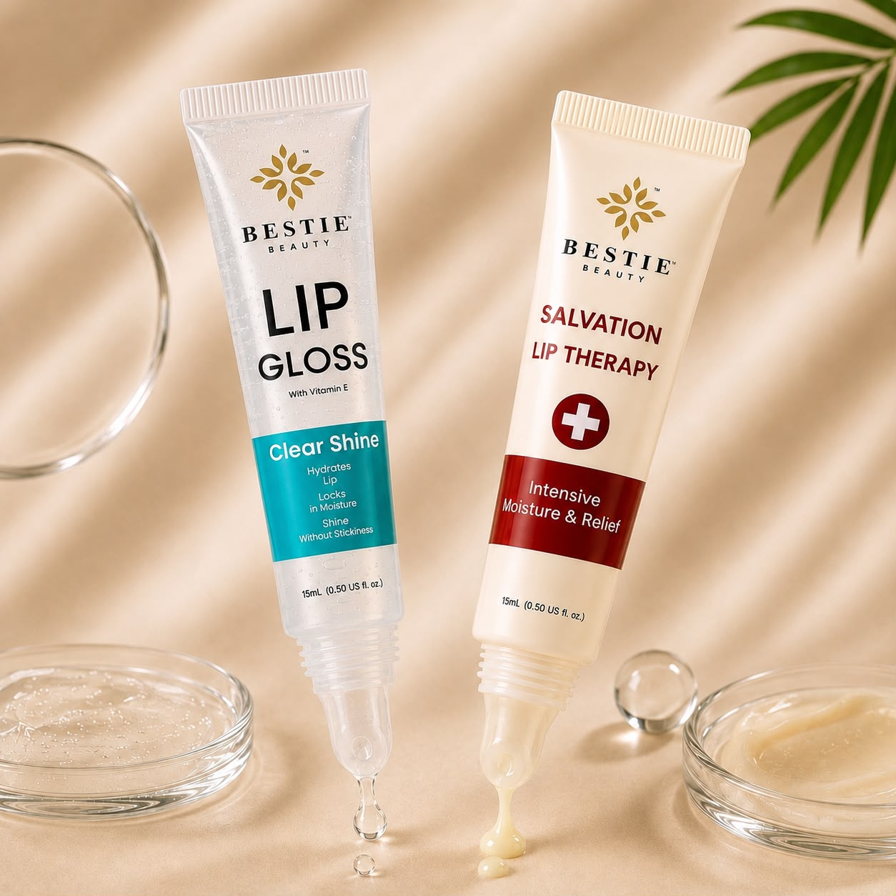 Bestie Beauty Clear Shine Lip Gloss &amp; Salvation Lip Therapy Duo
