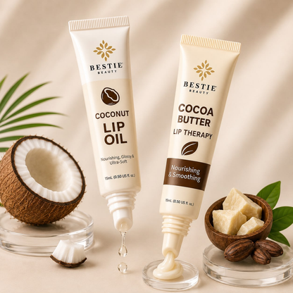 Bestie Beauty Coconut Lip Oil &amp; Cocoa Butter Lip Therapy Duo